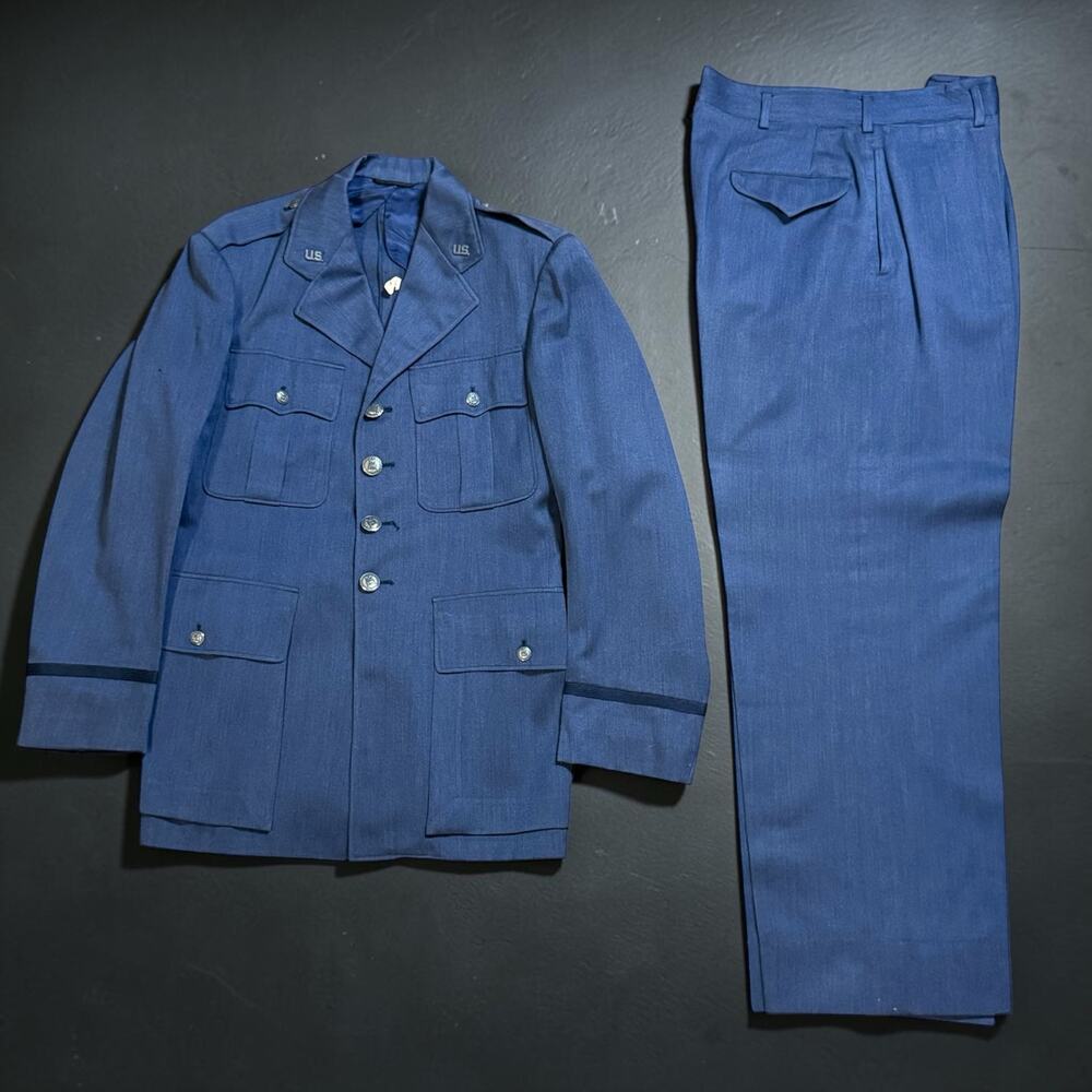Vintage US Air Force Dress Uniform Mens Blue Wool 1951 Suit Size 38 R - 32/30